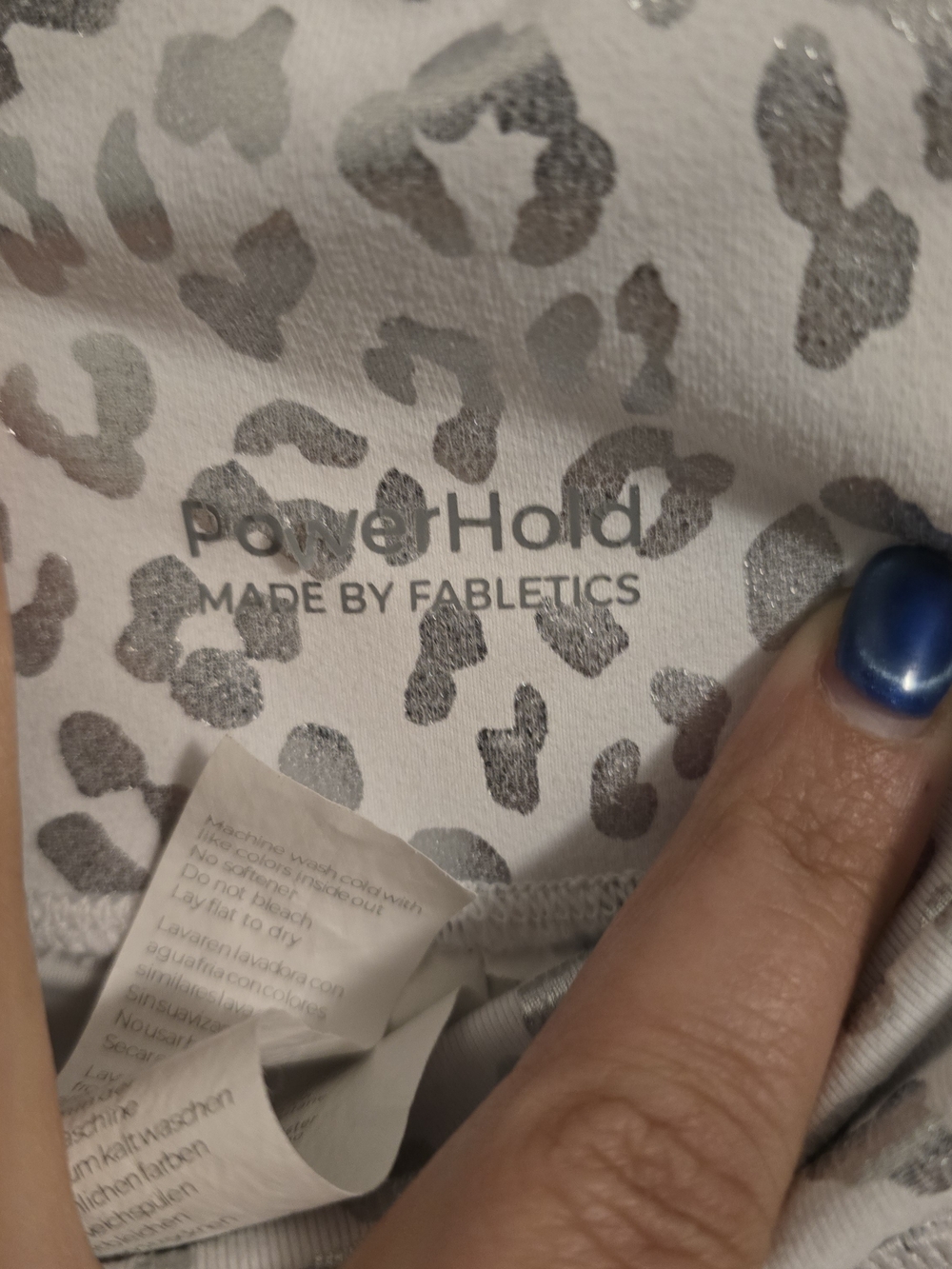 Fabletics White & Light Gray Leopard Print High-Waist Leggings - Picture 4 of 5